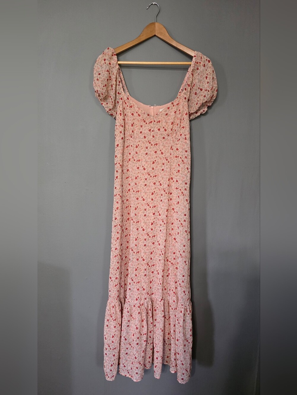 Urban Outfitters Pink Floral Sweetheart Boho Maxi Dress Womens S/P